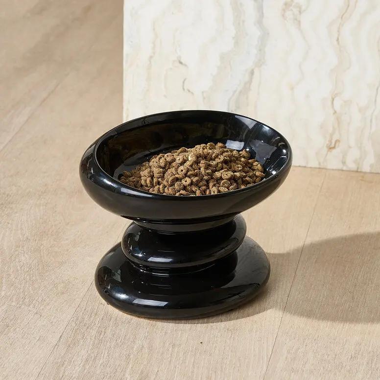 Macaron Bowl Elevated Glass Cat Dish for Healthy Feeding