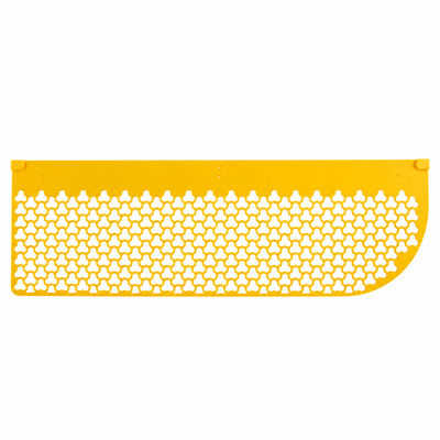 Yellow perforated litter filter panel for clay litter