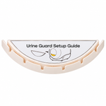 Curved urine guard for the Automatic Litter Box Pro with setup guide