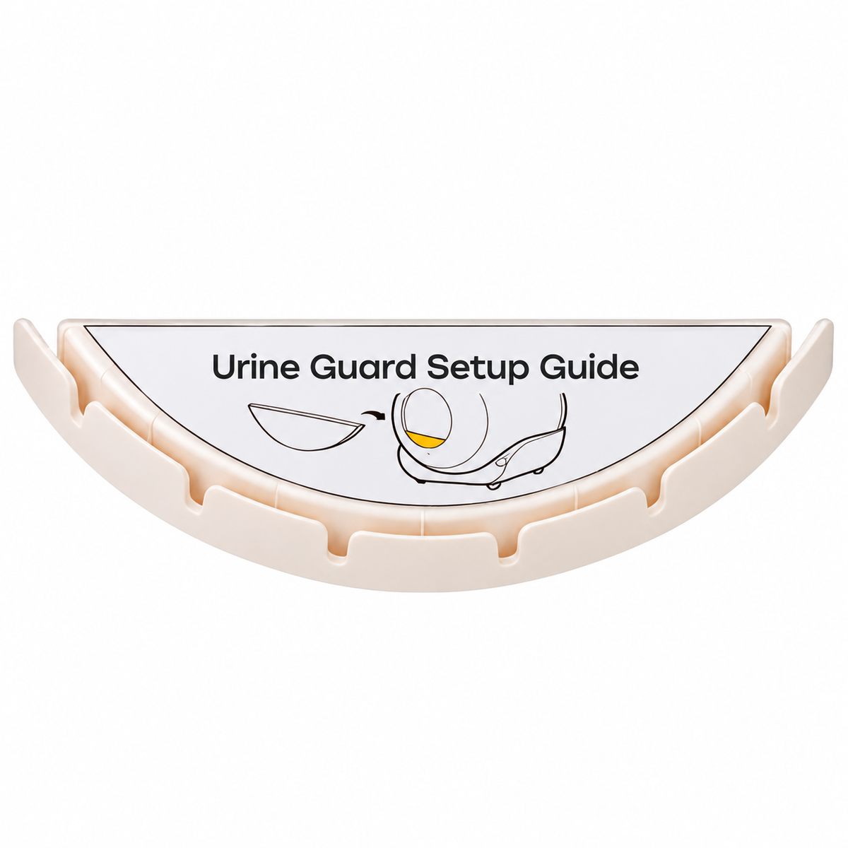 Curved urine guard for the Automatic Litter Box Pro with setup guide